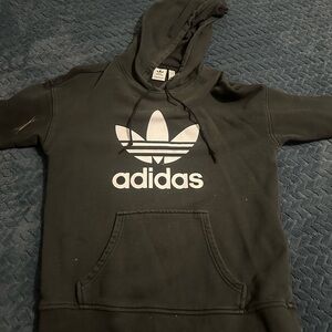 Adidas Black Hoodie with White Logo